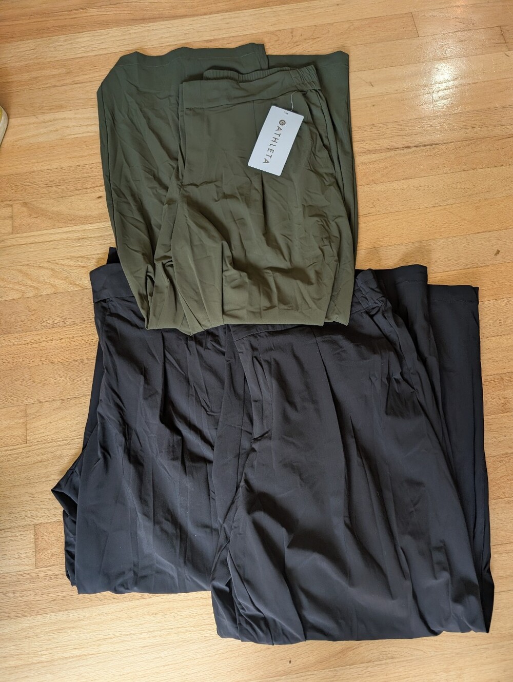Lot 3 Athleta Pinnacle Pants Size 14P Olive and Black Wide Leg